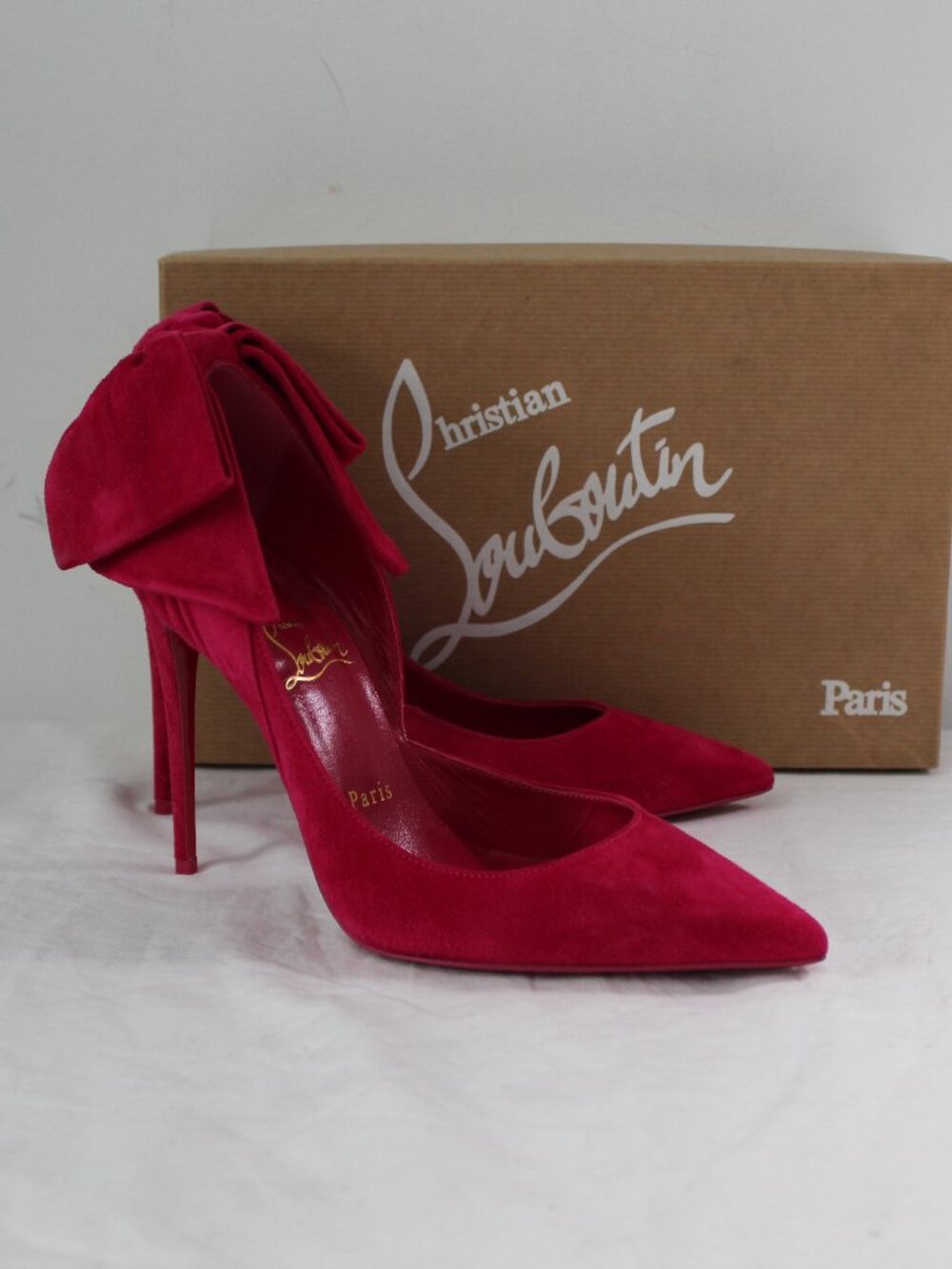 NEW Christian Louboutin Rabakate Pink Suede Pumps Box Back Heels Pumps 37